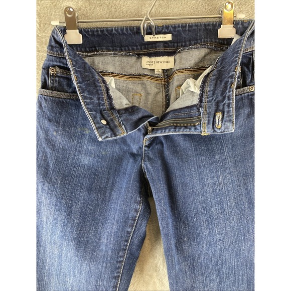 Jones New York Jeans Women's 4 Blue Denim Stretch‎ Straight Leg Dark Wash - Picture 8 of 16